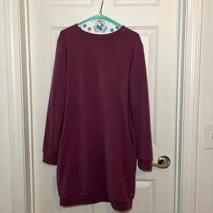 Casual Fleece Long Pullover Sweatshirt Dress